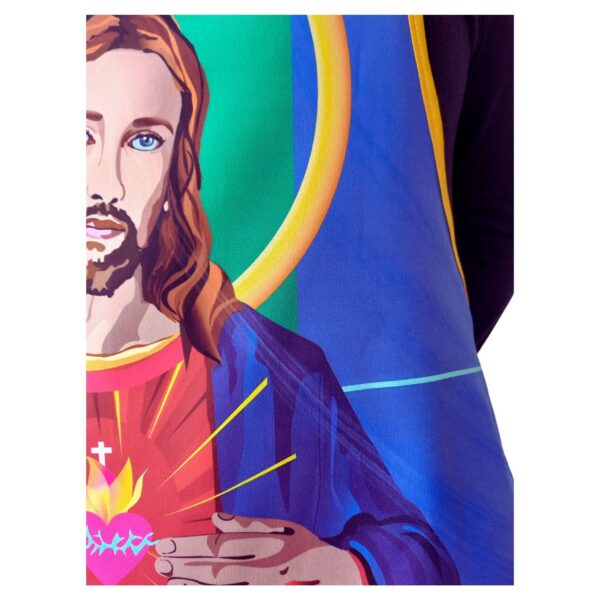 Detalle de la textura lateral del delantal del Sagrado Corazón de Jesús